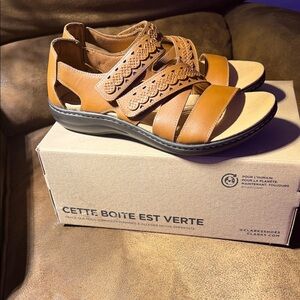 Clarks Tan Leather Sandals